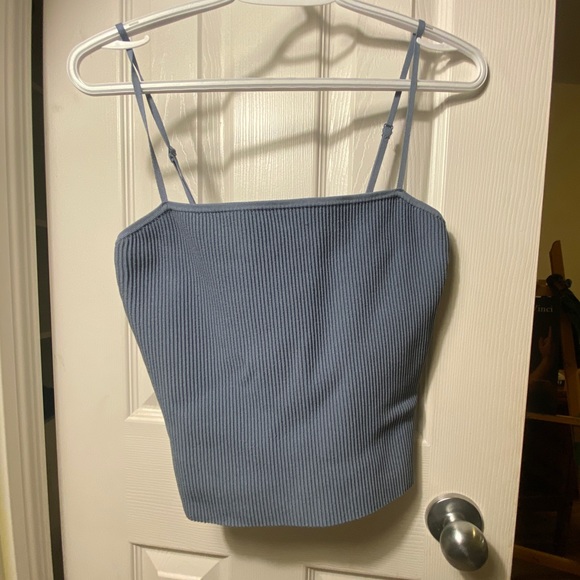 Lilac-blue ribbed Aritzia Sculpted Knit Cami tank, brand new - Picture 1 of 6